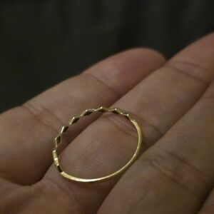 14K Gold Faceted Dainty Ring